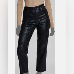 Inc International Concepts Black Straight Leg Animal Print Pants NWT